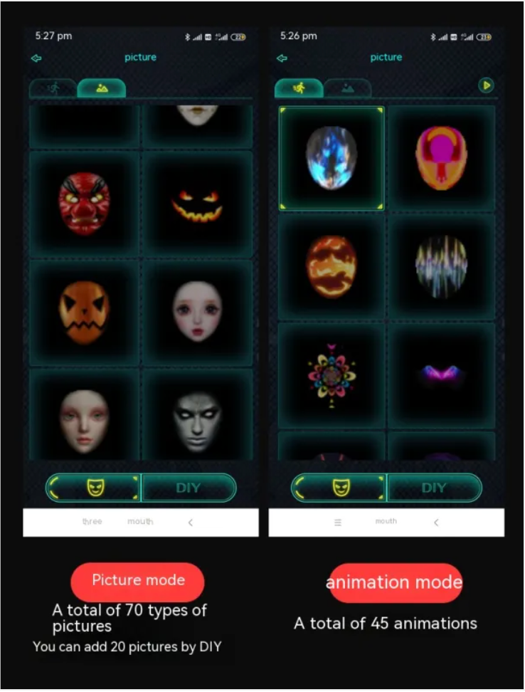 LED Face-Changing Halloween Mask – Full-Color Luminous Party Mask for Festivals & Events