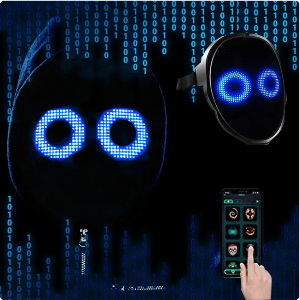 LED Face-Changing Halloween Mask – Full-Color Luminous Party Mask for Festivals & Events